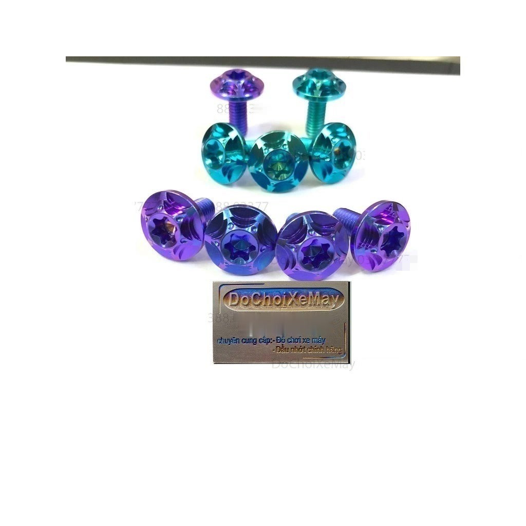 Ốc 6li10 6li15 6li20 Dù Sao 2 Tầng Titan Gr5 cao cấp , ốc titan 6li Mẫu mới . DoChoiXeMay