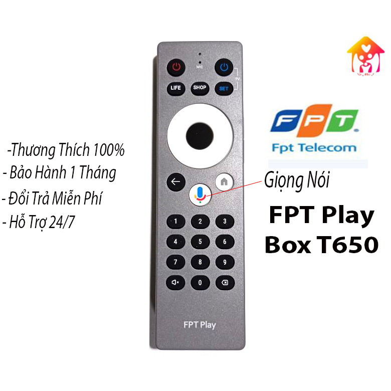 Điều Khiển Giọng Nói FPT Play BOX T650 Tương Thích Tất Cả Các Mạng FPT Play S400,S450,S500,T500 - Đi