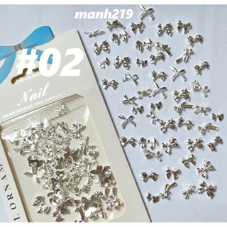  Set charm nơ mix kim loại #2 đính dán móng trang trí Phụ Kiện nail - manh219 
