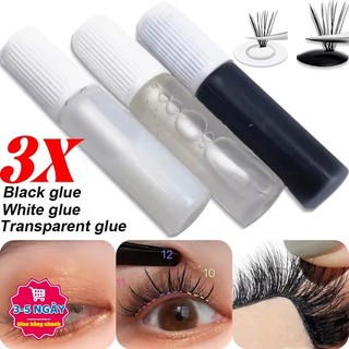 [Đến 3-5 ngày] Bộ keo dán lông mi 3 chiếc (Đen / Trắng / Trong suốt), Keo dán phẫu thuật khô nhanh, 3 màu Đen / Trắng / Trong suốt