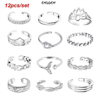 CHLOCH 12 Cái / bộ Chân Nhẫn Mở Có Thể Điều Chỉnh Mùa Hè Khớp Trang Sức Quà Tặng Đuôi Nhẫn