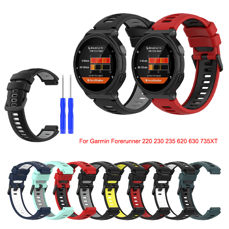 Dây đeo silicon thể thao cho Garmin Forerunner 220 230 235 620 630 735XT