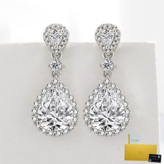   Có chứng nhận Gra  Bông tai Moissanite giọt nước đa năng thời trang mới 