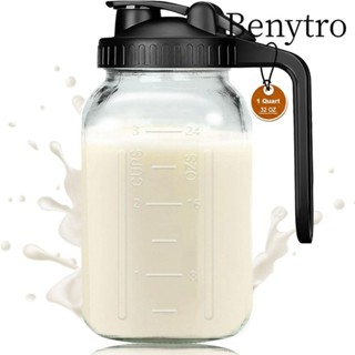  Cốc thủy tinh BENYTRO Bình Mason miệng rộng dung tích lớn 32oz Cốc đựng kính chống rò rỉ gắn trên ô tô trong suốt có thể tái sử dụng để pha lạnh 