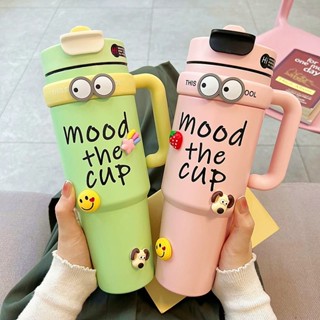 Ly giữ nhiệt BingBa 1000ml có tay cầm, cốc giữ nhiệt nóng lạnh inox 316 có ống hút tiện lợi