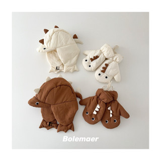 Mũ bảo vệ tai trẻ em Khủng long dễ thương Mùa đông ấm áp Khăn quàng cổ Găng tay ngoài trời cho bé Mũ Lei Feng