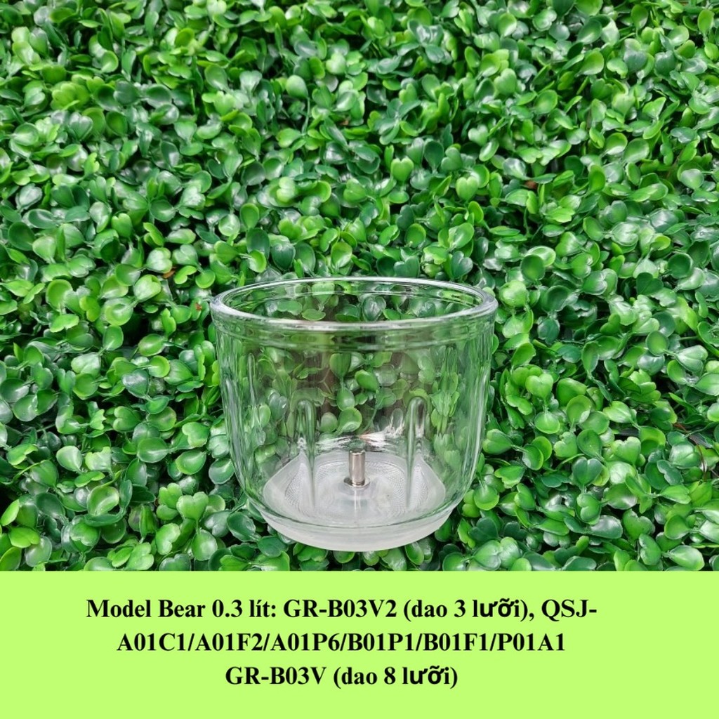 Phụ Kiện Cối Thủy Tinh 0,3L Máy Xay Bear B03V8, Cối Thủy Tinh Thay Thế, Nắp Máy Xay Của Máy Xay Bear