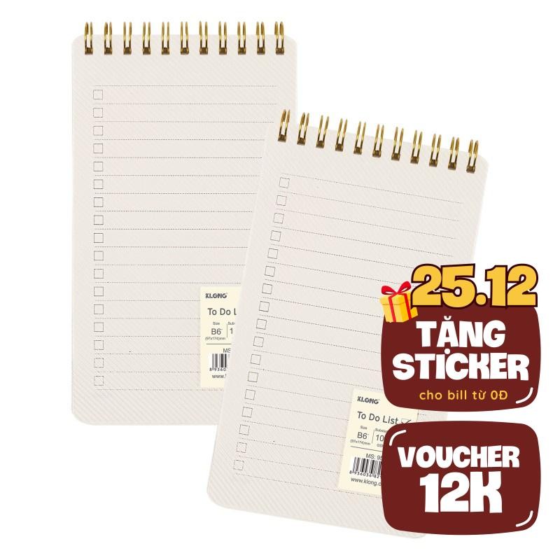 Sổ Lò Xo Kế Hoạch To Do List B6 Klong 955 Nhà Cam