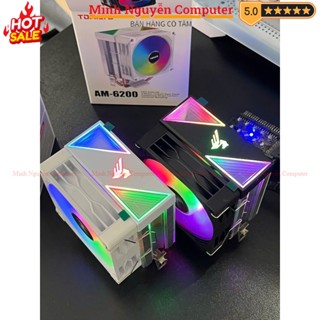 Quạt Tản Nhiệt CPU Tomato AM6200 Led RGB Fan 9cm, Fan CPU có đèn led, 2 màu trắng và đen