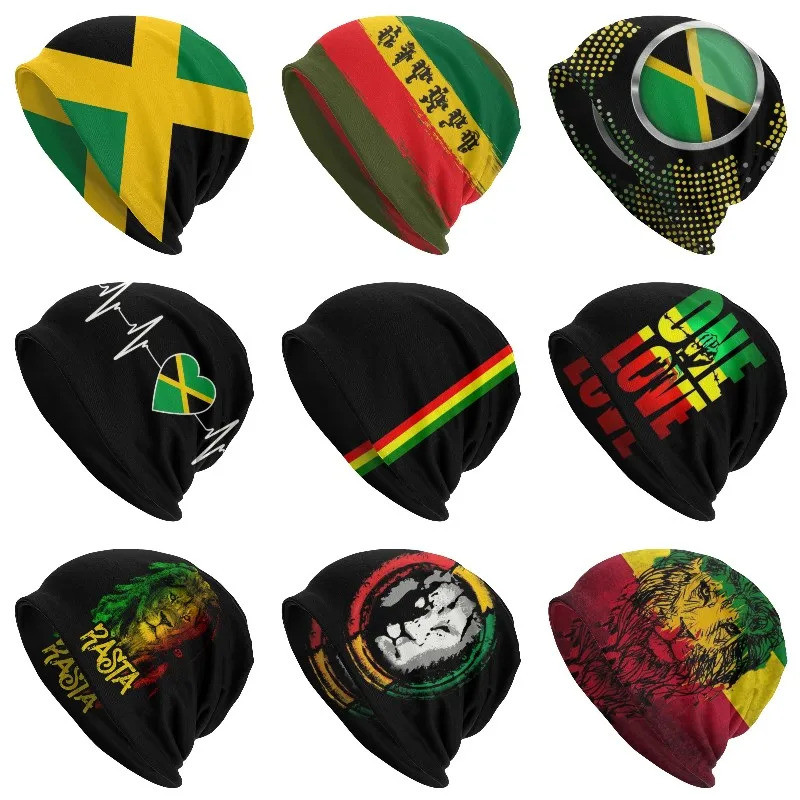 Jamaica Cờ Beanie Mũ Unisex Mùa Đông Ấm Áp Bonnet Homme Mũ Dệt Kim Trượt Tuyết Ngoài Trời Jamaica Ra