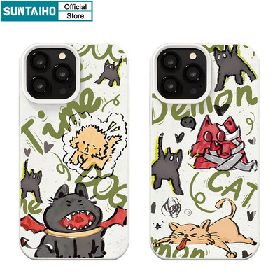 Suntaiho Ngộ nghĩnh Mát Vỏ Điện Thoại Họa Tiết Quái Vật Hoạt Hình Cho Iphone 16 15 14 13 12 11 Pro Max IP 7 8 Plus Iphon X Xs XR Xs Max Silicon Mềm Cao Cấp Chống Sốc Ốp Lưng