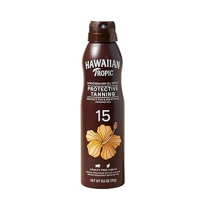 Xịt chống nắng Hawaiian Tropic Dry Oil Tanning Spray Sunscreen SPF 15 - 170g (Mỹ)