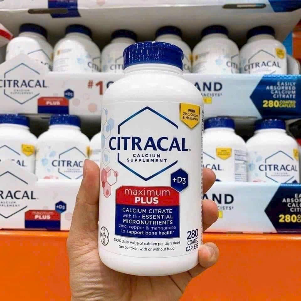 Viên uống bổ sung canxi hữu cơ CITRACAL Maximum Calcium citrate 280 viên HÀNG MỸ
