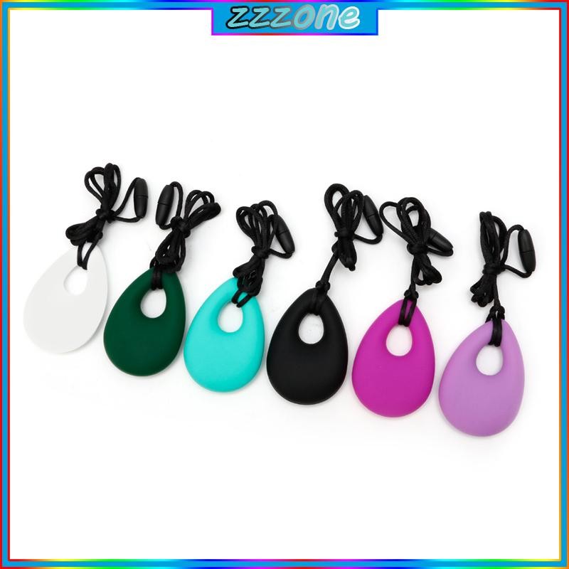Silicone Teardrop Pendant Baby Teething Necklace Teether Autism Sensory Chewing