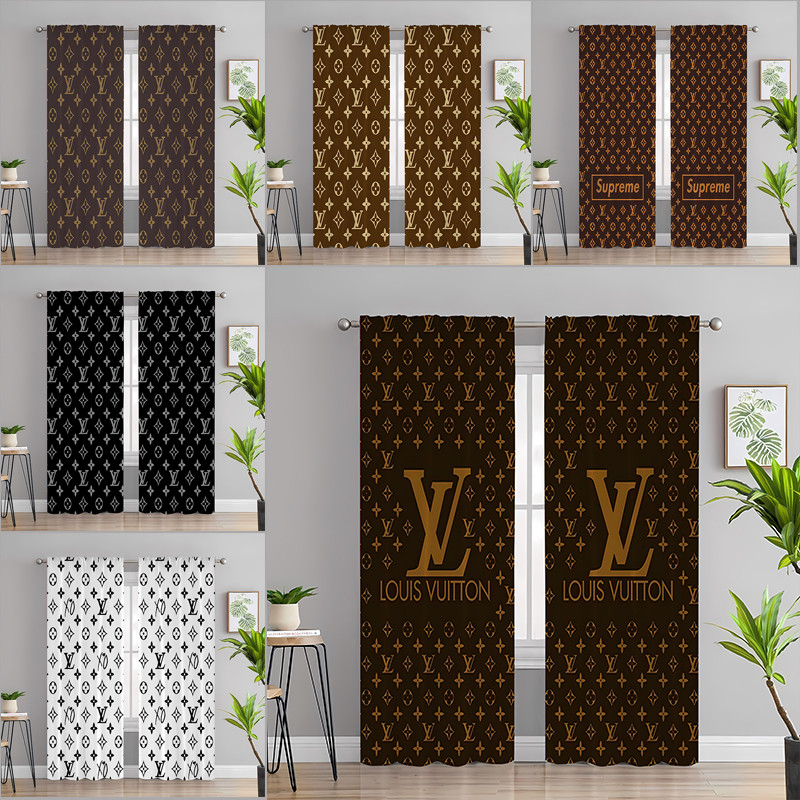 Thương hiệu LouisVuitton Họa tiết Màn in đơn giản, Rèm cửa bán ánh sáng có móc
