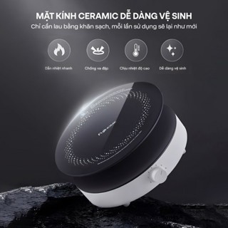 Bếp Từ Đơn FUJIHOME IC-H02 Công Suất Lớn 2200W, Thích Hợp Nhiều Loại Nồi Chảo, Inverter Tiết Kiệm