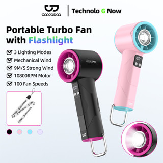 Quạt turbo đa năng tốc độ cao Goojodoq 4000mah có đèn pin LED, màn hình kỹ thuật số và móc treo cho nhiều cảnh
