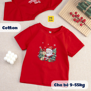 Áo Thun Cho Bé Trai, Bé Gái In Hình Ông Già Noel Và Chú Tuần Lộc Đáng Yêu - Món Quà Cho Mùa Giáng Sinh