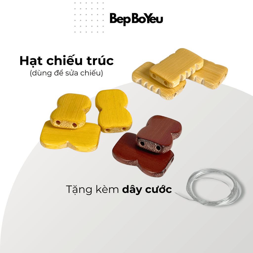 Hạt chiếu trúc, hạt chiếu trúc lẻ, hạt chiếu vàng, hạt chiếu nâu tặng kèm dây cước để sửa chiếu trúc