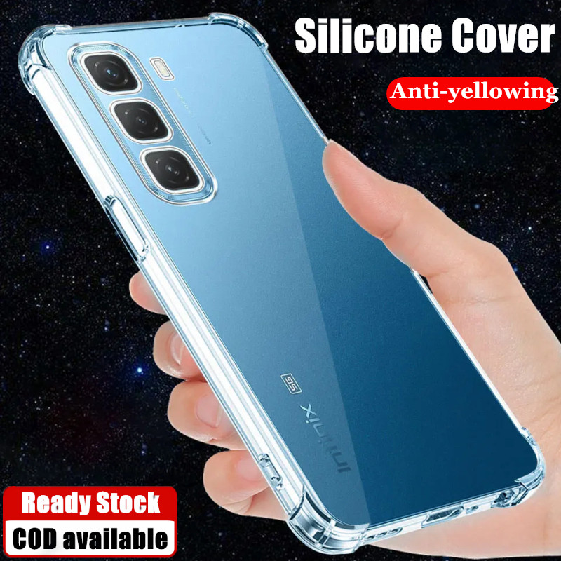 Dành Cho Infinix Hot 60i 4G X6728 X6728B Bốn Góc Chống Rơi Silicon Mềm Jelly Ốp Lưng Chống Mạ Pha Lê