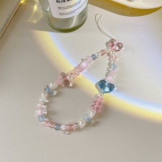 Ins Style Ice Love Nhiều Màu Sắc Sáng Tạo Đính Hạt Dây Điện Thoại Di Động Ốp Lưng Điện Thoại Di Động Trang Trí Dây Di Động Chống Rơi Điện Thoại Mặt Dây Chuyền Mùa Hè