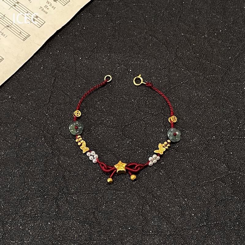 Bán chạy Lucky Little Lucky Star Rich Flower Bện Dây Vòng tay Nữ