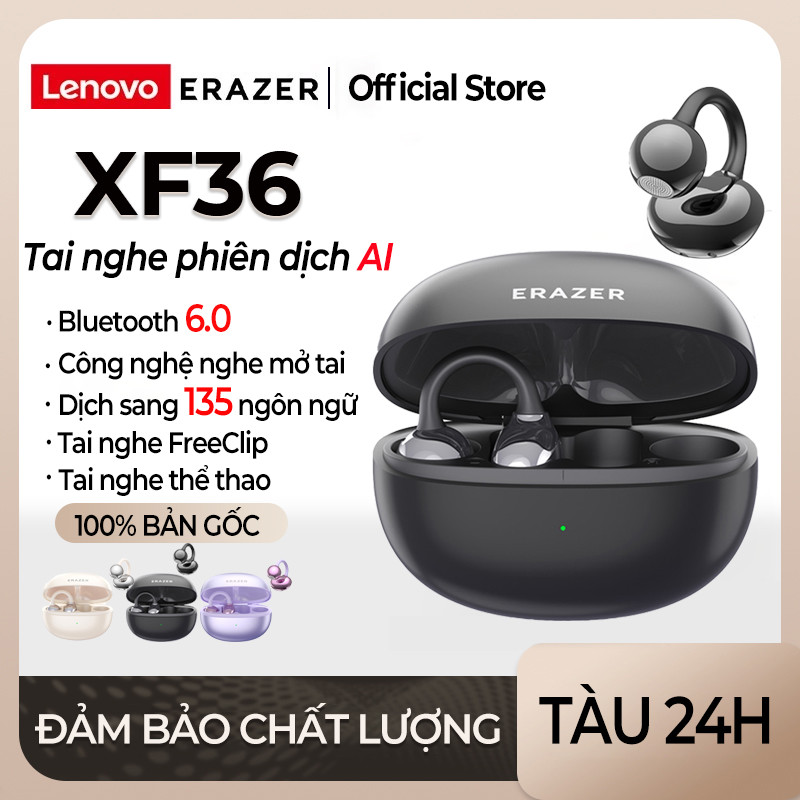 Lenovo ERAZER XF36 Tai Nghe Phiên Dịch Al Dịch thuật thời gian thực thông minh Tai nghe Bluetooth loại bỏ tiếng ồn Tai nghe không dây Bluetooth 6.0 Tai nghe không dây âm thanh nổi HiFi Tai nghe dẫn truyền xương | BigBuy360 - bigbuy360.vn