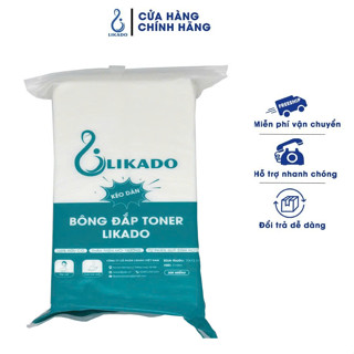 Bông đắp toner lotion mask kéo dãn Likado túi 300 miếng cotton mềm.