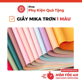 SET 10 Tờ giấy gói hoa MIKA TRƠN 1 màu, bóng mờ gói hoa sang choảnh. Kích thước 58x58 cm