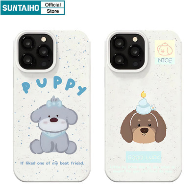 Suntaiho Ngộ nghĩnh Vỏ Độc Đáo Hoạt Hình Chó Chim Cánh Cụt Họa Tiết Ốp lưng Iphone 16 15 14 13 12 11 Pro Max IP 7 8 Plus Iphon X Xs XR Xs Max Silicon Mềm Cao Cấp Chống Sốc Ốp Lưng
