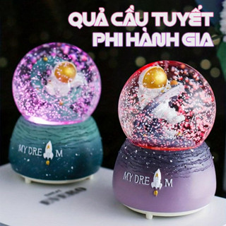  Quả Cầu Tuyết Pha Lê Phi Hành Gia Có Nhạc Và Đèn Kèm Pin Để Bàn Phòng Ngủ Hoặc Làm Quà Tặng 