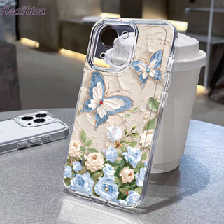 Ốp Điện thoại trong suốt Cho IPhone 11 Pro Max 11 12 13 14 15 Pro Max X XR XS Max 7Plus 8Plus Hoạt Hình graffiti Bướm Hoa