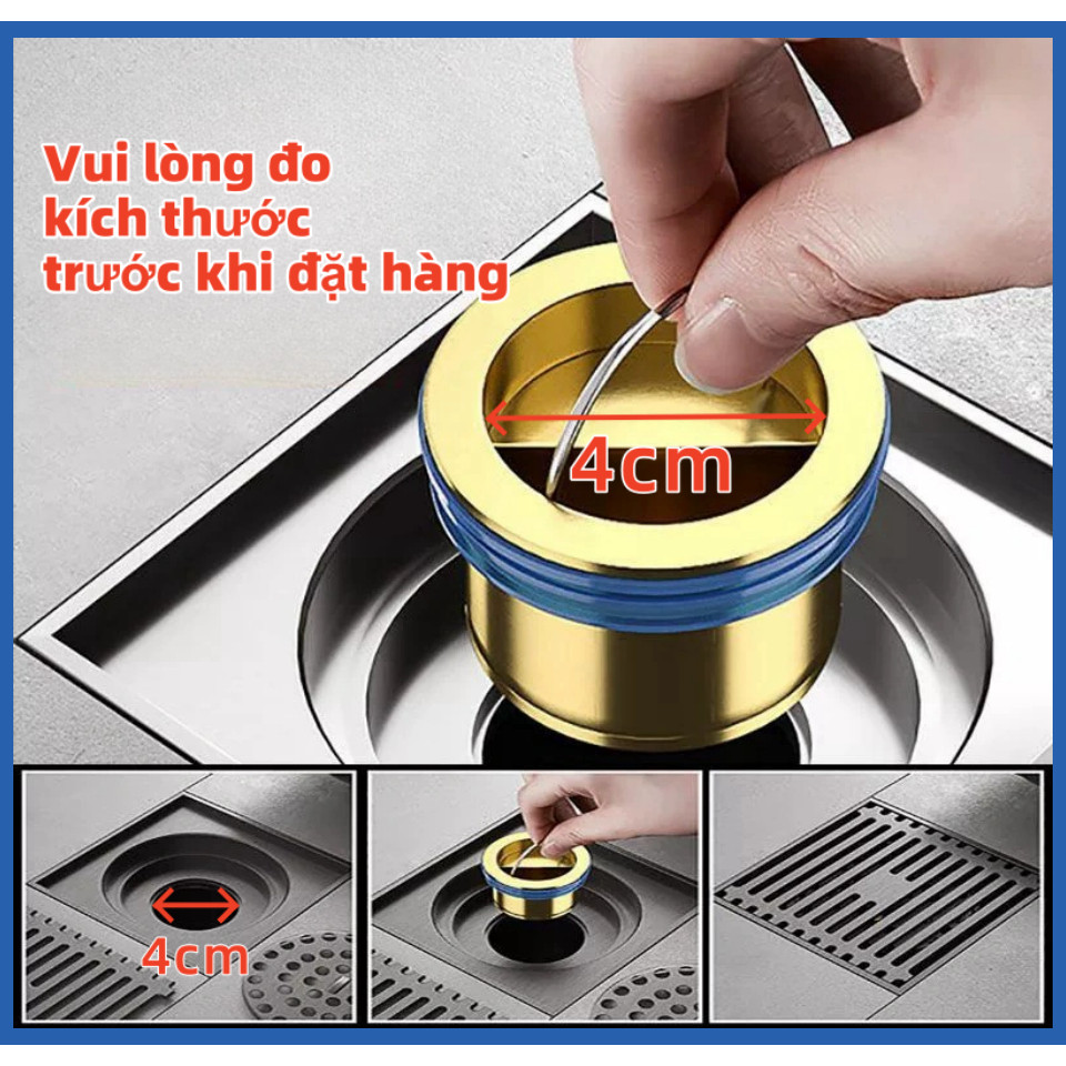Nắp đậy cống thoát nước ngăn mùi, chống côn trùng bằng đồng, nắp chặn cống ngăn mùi van thoát nước 1 chiều - PK165/166
