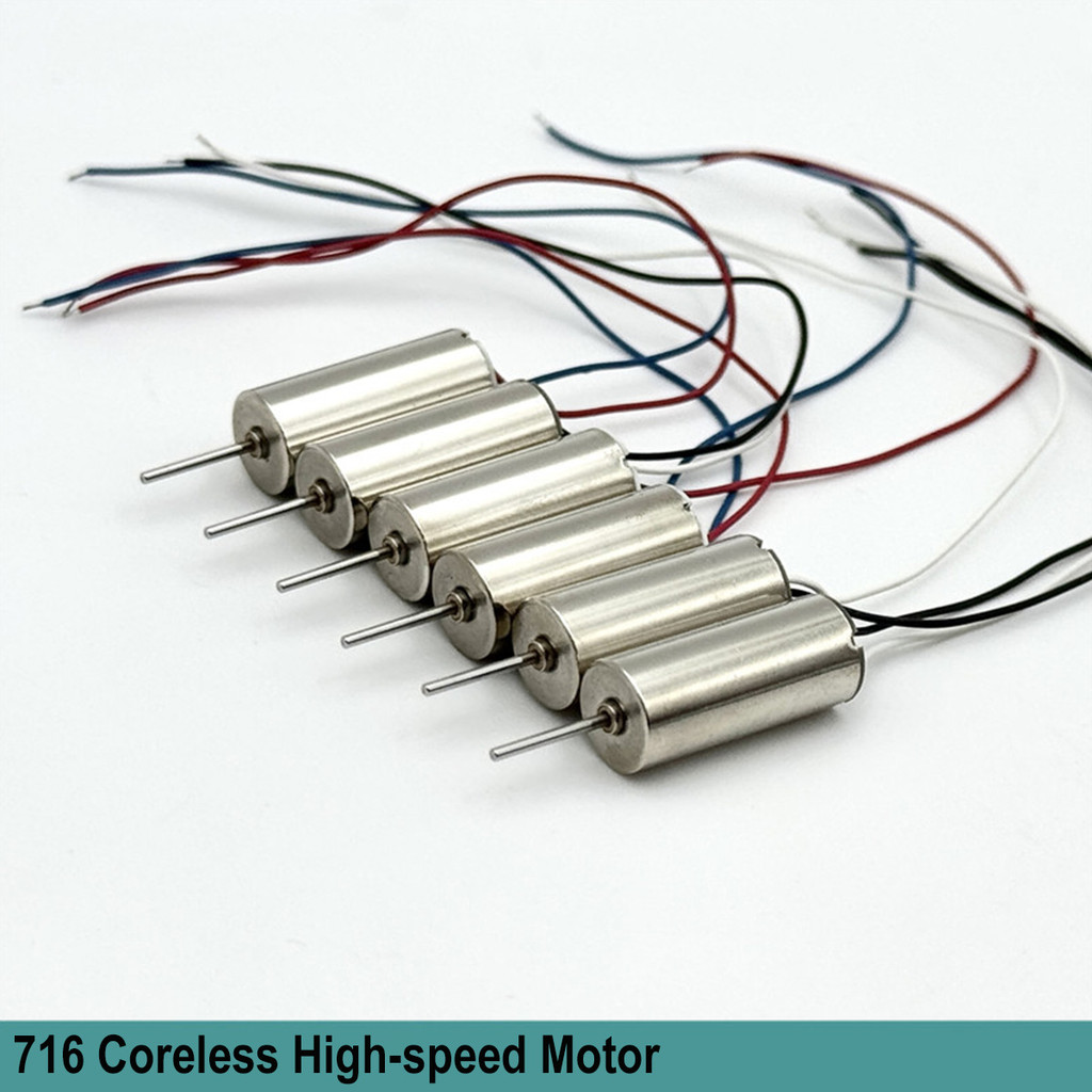2 Chiếc 716 Coreless Motor NdFeB Mạnh Từ Tính Tốc Độ Cao Máy Bay Mẫu DC 3.7V 50000RPM Rỗng Cốc Động 