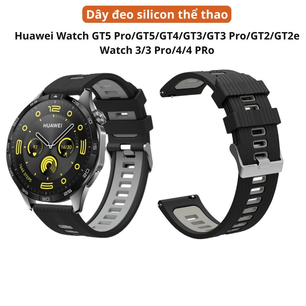 Dây đeo Silicon cao cấp Huawei Watch GT5/GT5 Pro/GT4/GT3/GT3 PRO/GT2 PRO/GT2/GT2 PRO