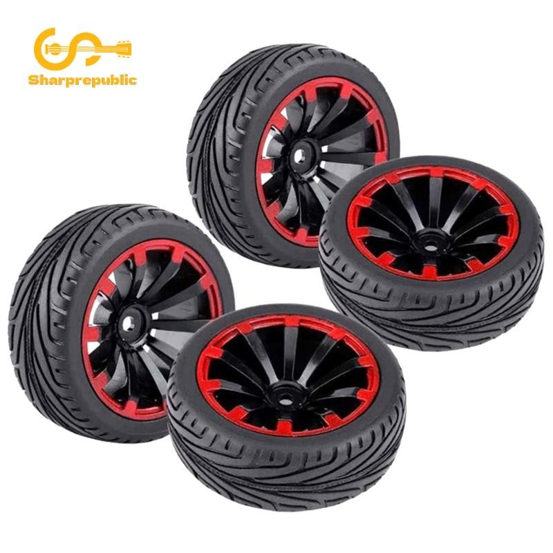 Sharprepublic 4 Bánh xe lốp 12mm Hex Hub cho WLtoys 144001 124018 124019 RC Model Crawler Off Road B