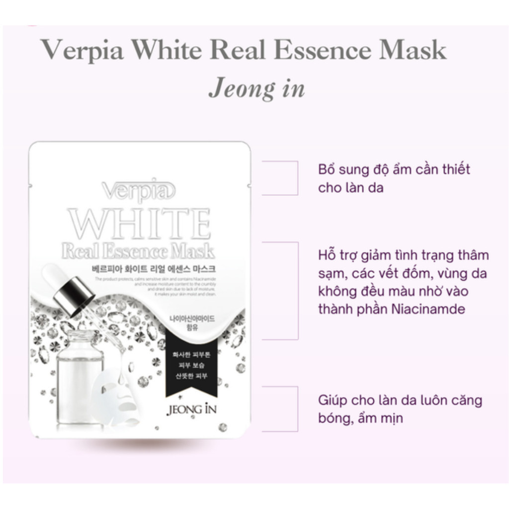 Mặt nạ Giấy Jluna Real Essence Mask Cấp Ẩm, Chống Lão Hóa 20ml