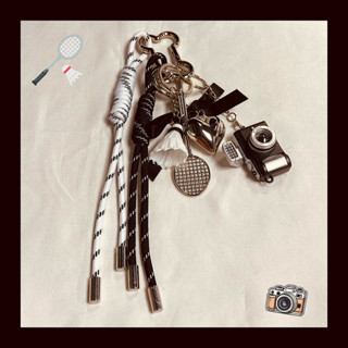 Miu Series Bện Dây Nhiều Màu Sắc Móc Khóa Xe Ô Tô Cầu Lông Vợt Máy Ảnh Nhỏ nis Phong Cách Túi Mặt Dây Trang Trí Tay Dây Phụ Kiện