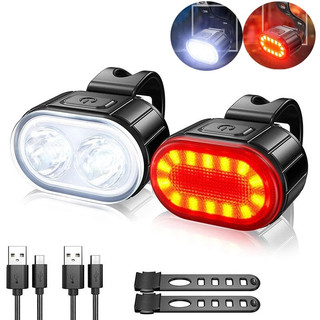 4 Chế Độ 350Mah USB MTB Đèn Pha Xe Đạp Đường Bộ 6 Chế Độ 230Mah Sạc Xe Đạp Đèn Hậu LED Xe Đạp Đèn Trước