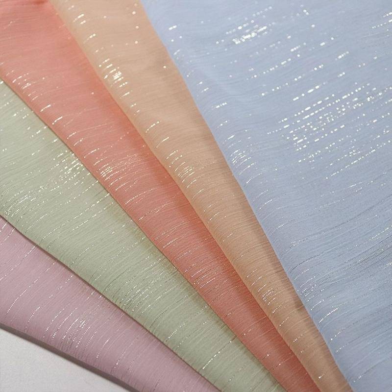 150 * 50CM Sợi Bạc Voan Polyester Vải Dệt Lụa Sáng Polyester Váy Hanfu Vải