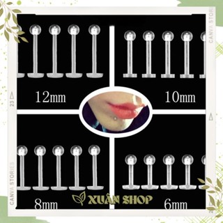   MO0001  KHUYÊN MÔI TRONG SUỐT Giữ Lỗ - Khuyên Nhựa Sinh Học  6mm 8mm 10mm 12mm  - 69STORE 