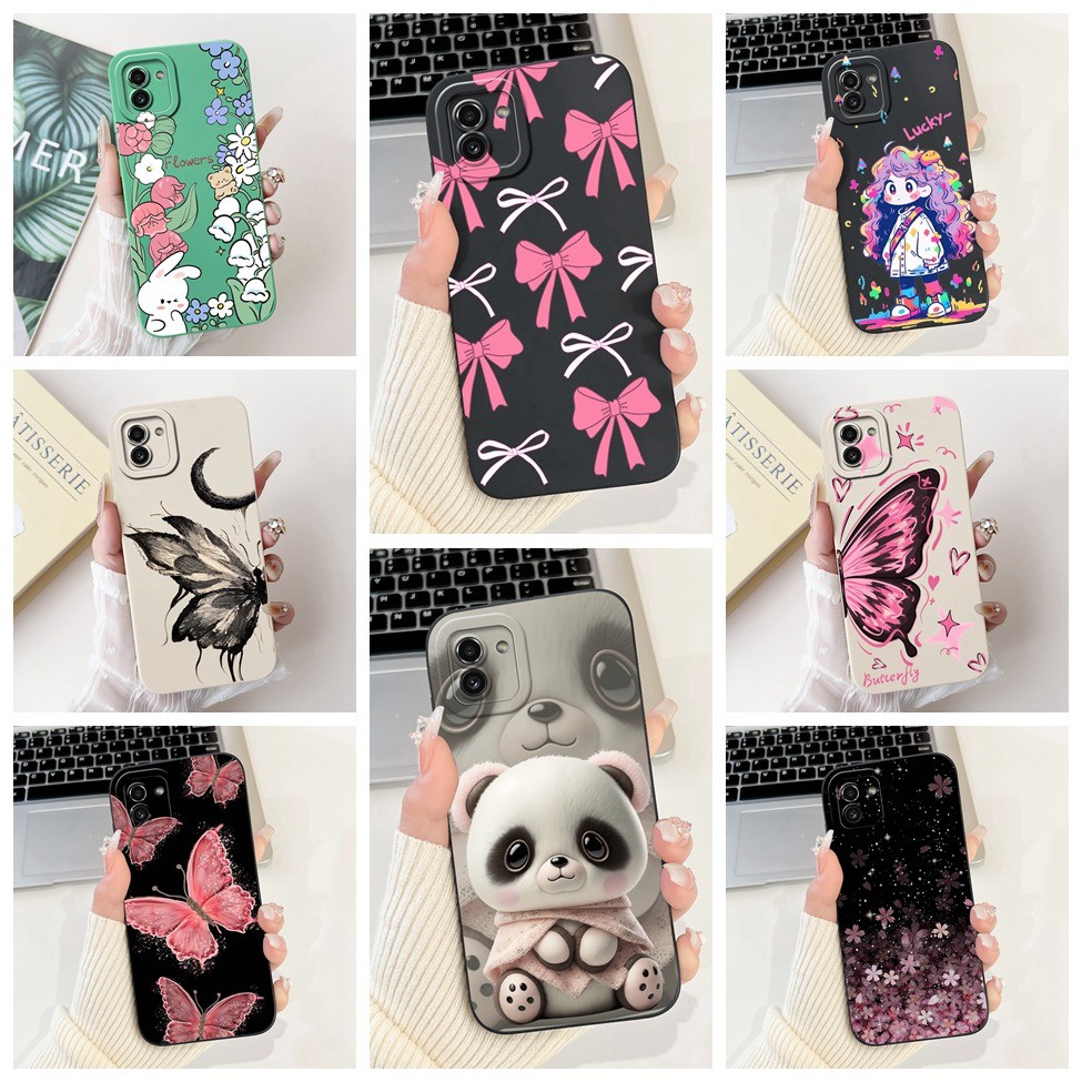 Dành Cho Samsung A03 A03S A03Core Ốp Lưng Bướm Thẩm Mỹ Hoa Mèo Dễ Thương Ốp Lưng Cho A3S Samsung A03