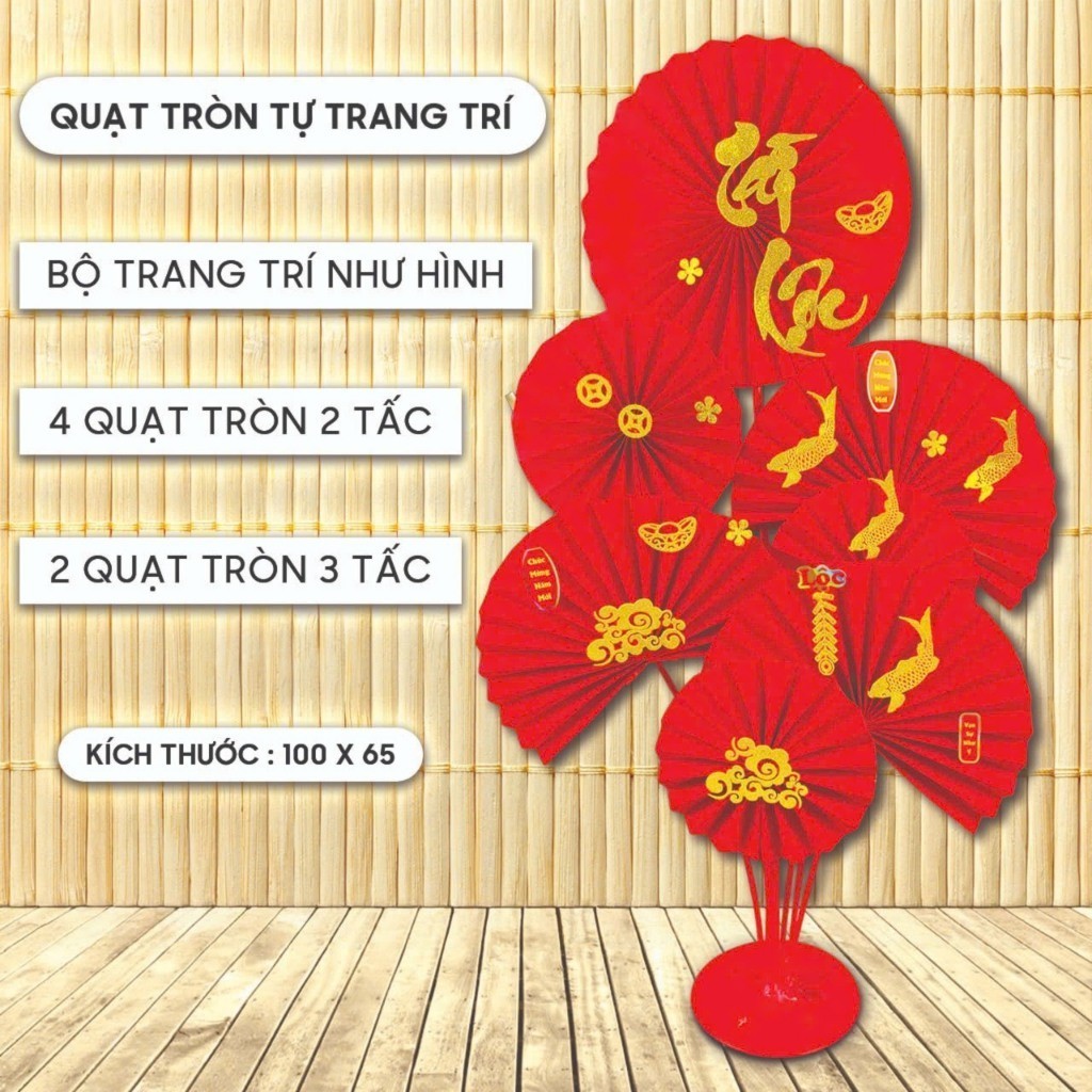 Set Quạt Đứng QD03 2025 Decor Trang Trí Tết