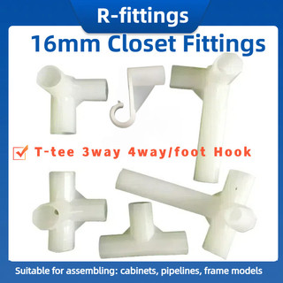 Nhựa Bên Trong 16 Mm Ống Kết Nối 3 4 Chiều Chân Móc Tee Chung Vải Vải Móc Treo Giày Tủ DIY Thú Cưng Lều Ống