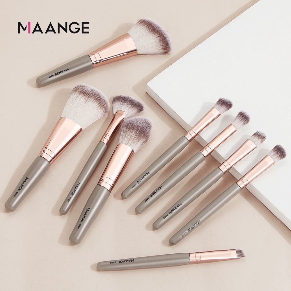 Bộ 9 Cọ Makeup Kèm Ống Đựng Nhựa MAANGE 5886