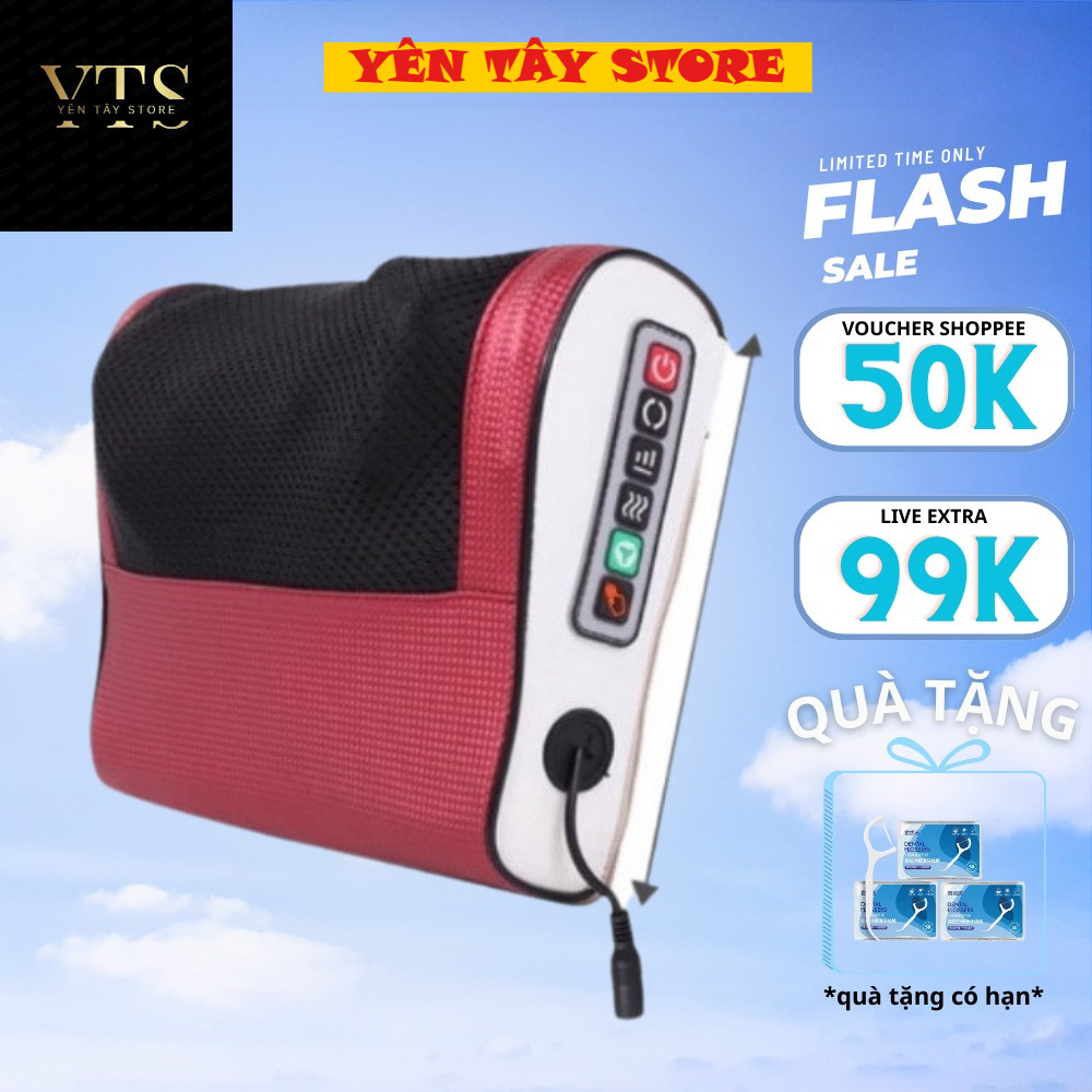 ( Loại 1)  Gối massage cổ vai gáy, máy massage hồng ngoại 20 bi cao cấp hỗ trợ mát xa toàn thân
