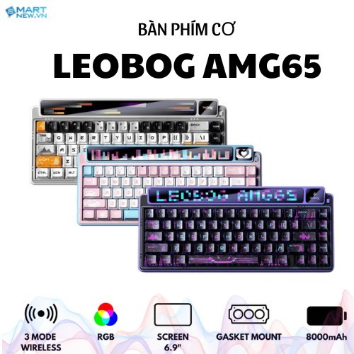 Bàn phím cơ không dây LEOBOG AMG65 - Màn hình LED 6.9' - 3 mode kết nối - Màn TFT - Hotswapable - AP