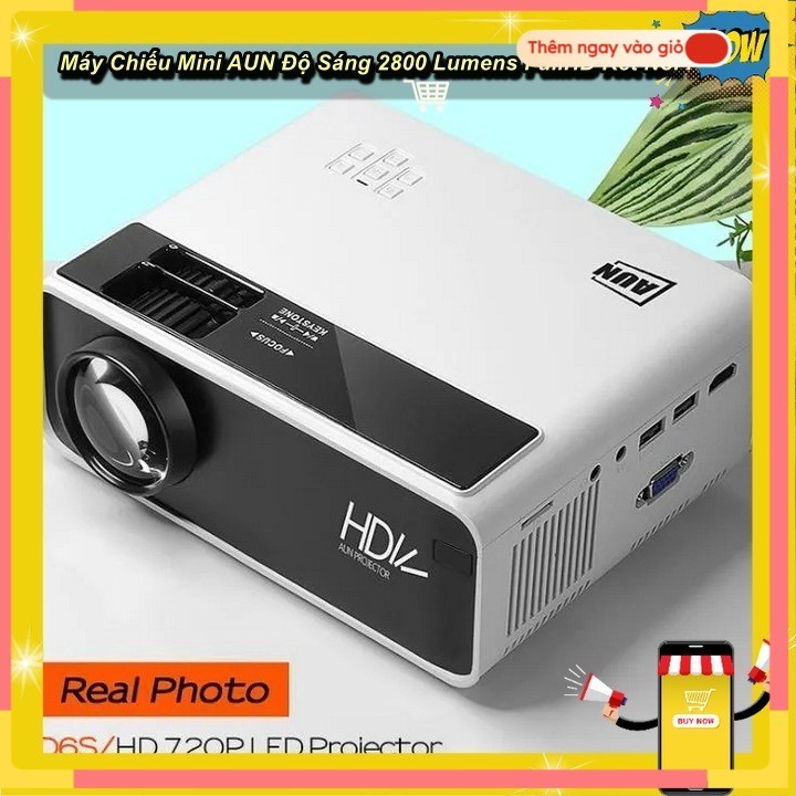 Máy Chiếu Mini AUN Độ Sáng 2800LM, FullHD Kết Nối HDMI Xem Phim Giải Trí 🔝3s Store🔝 Shop