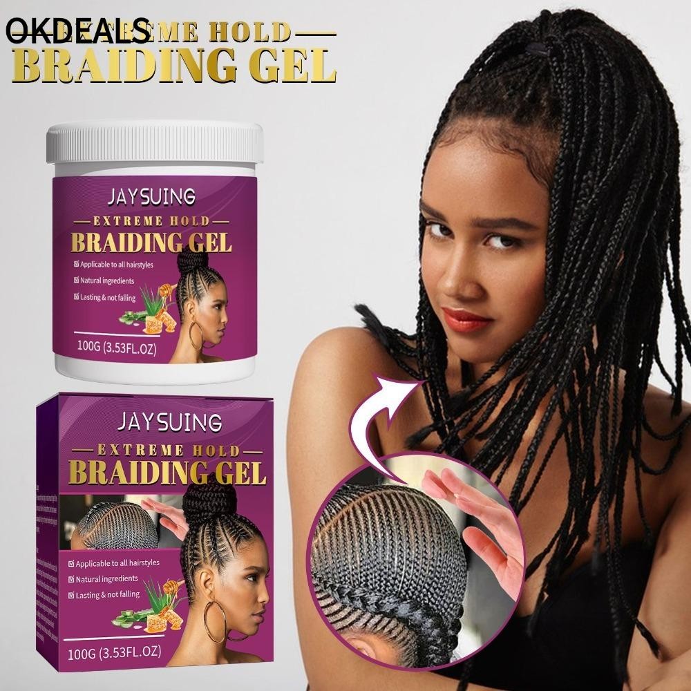 OKDEALS Hair Stylish Wax, Edge Control Smooth Sty Braid Gel, Di Động Lâu Dài Thành Phần Tự Nhiên Gel