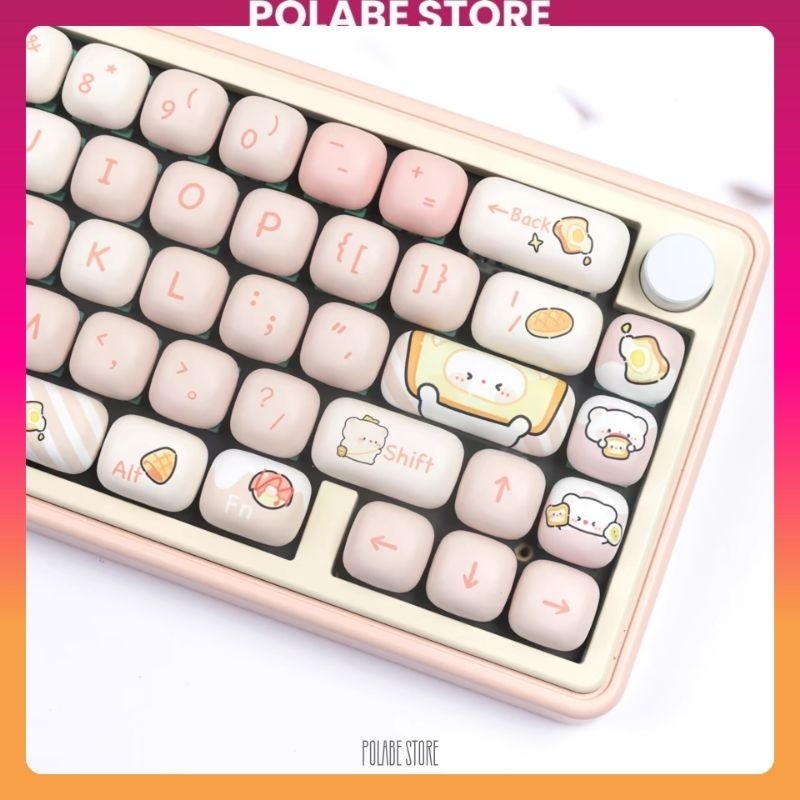 Keycap Bread Bear MOG profile bàn phím cơ Polabe Store Keycap mog bánh mì Akko PBT Keycap Rẻ Đẹp